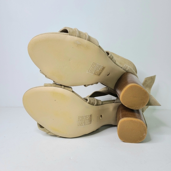 RAYE x Revolve Mia Tan Beige Genuine Suede Wrap Sandals - Picture 10 of 13